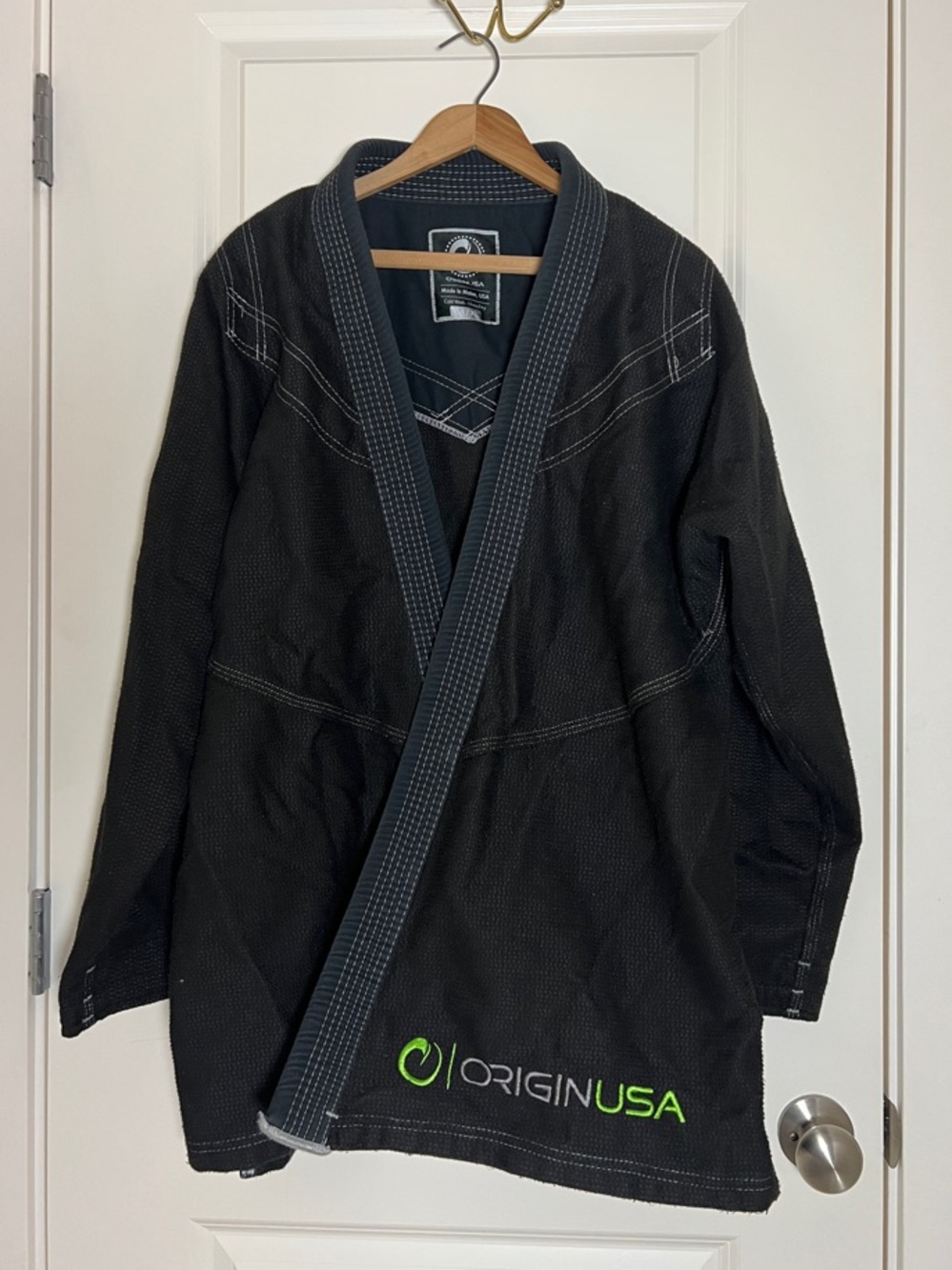 Origin USA Jiu-Jitsu Gi A4 / XL Jacket and Pants (41 inch) Black Lime Green